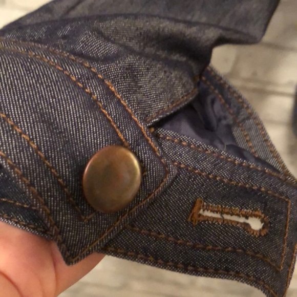 Utex Designs light lined denim jacket medium button front fall layered look - Picture 2 of 7